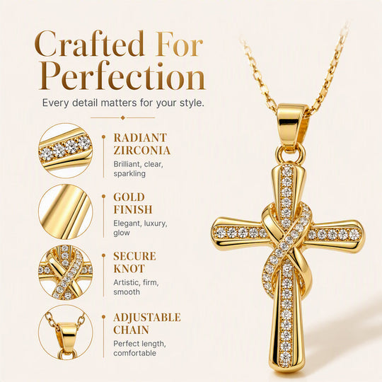 💫Women's Sparkling Twisted Knot Cross Pendant Necklace
