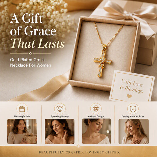 💫Women's Sparkling Twisted Knot Cross Pendant Necklace