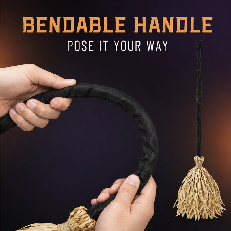 🧙 Bring Your Garden to Life This Halloween – Animated Witch Broom with Lights & Spooky Sounds. UK Stock