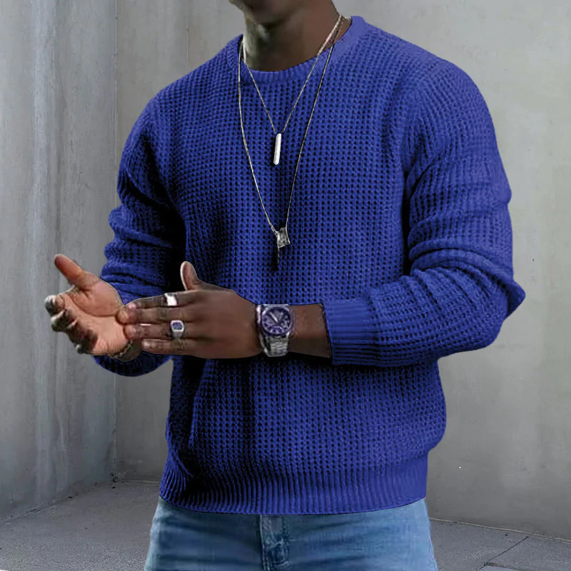 ✨Timeless Comfort | Men's Soft Crew-Neck Sweater with Ribbed Hem