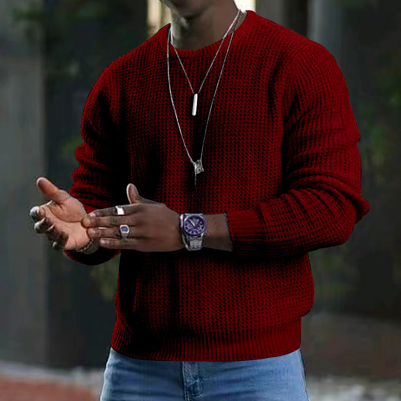✨Timeless Comfort | Men's Soft Crew-Neck Sweater with Ribbed Hem