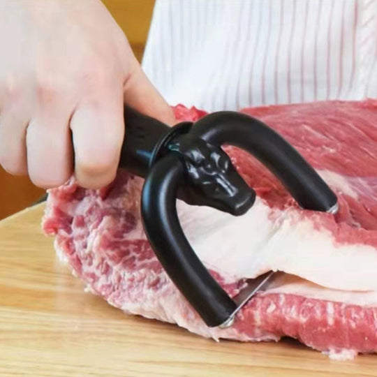 Handheld Fat Trimmer – U-Shaped Blade, Stainless Steel & Ergonomic Grip – Trim Fat, Save Lean Meat 🍖