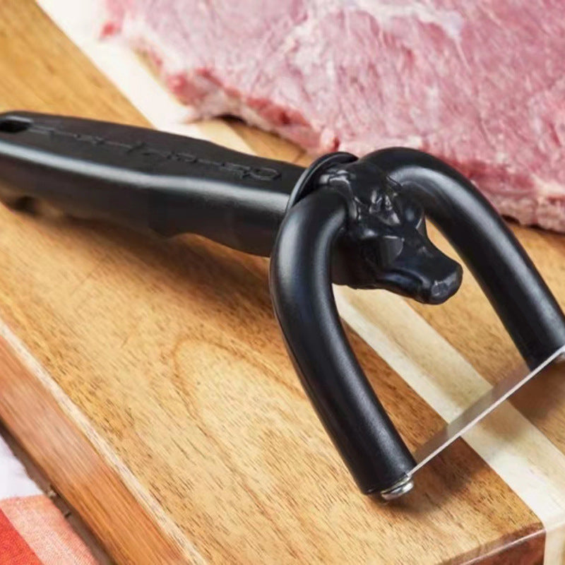 Handheld Fat Trimmer – U-Shaped Blade, Stainless Steel & Ergonomic Grip – Trim Fat, Save Lean Meat 🍖