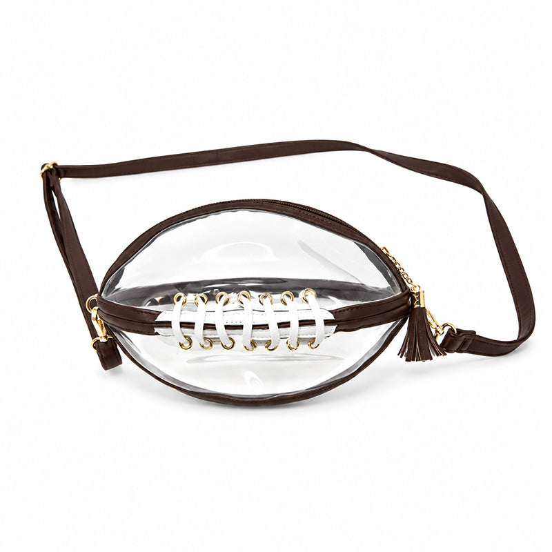 🏈 Game-Day Statement | Women's Clear Football-Shaped Crossbody Bag