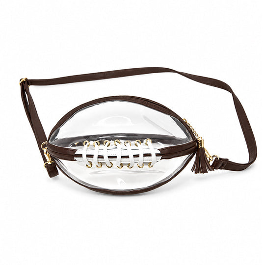 🏈 Game-Day Statement | Women's Clear Football-Shaped Crossbody Bag