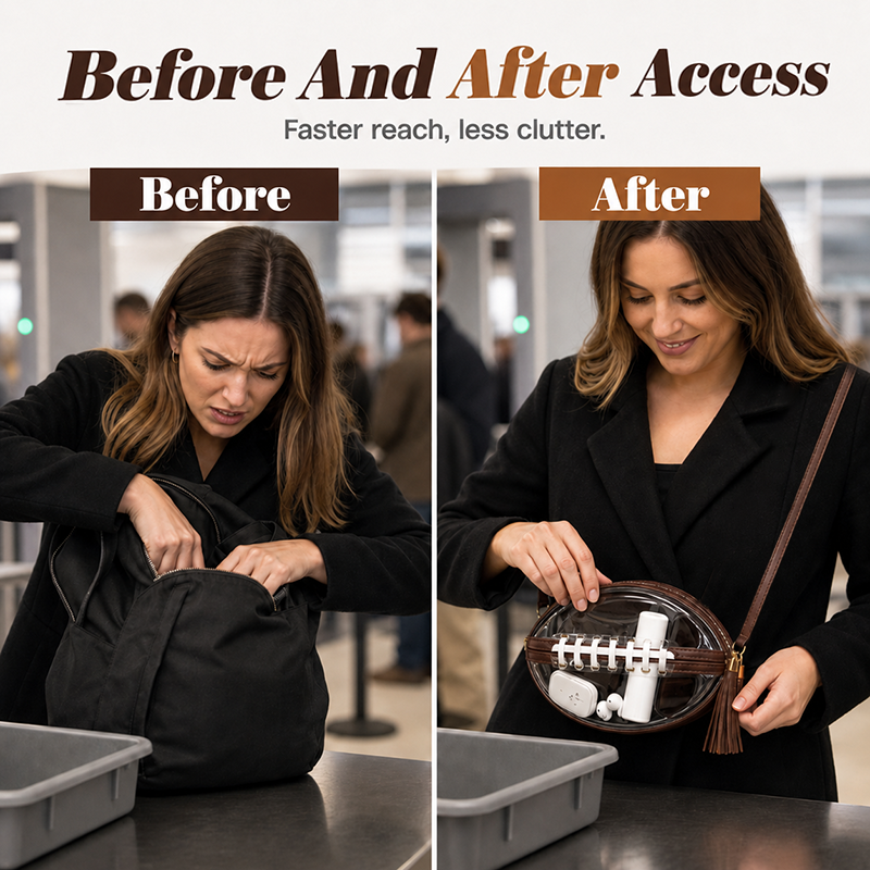 🏈 Game-Day Statement | Women's Clear Football-Shaped Crossbody Bag