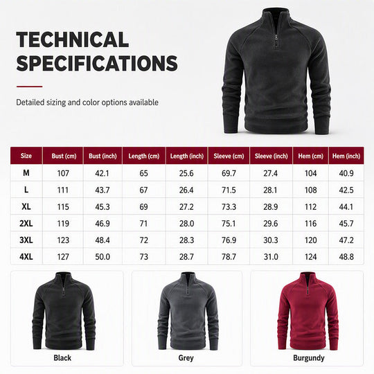 ⌛Limited-Time Offer-Men’s Warm Fleece Quarter-Zip Pullover