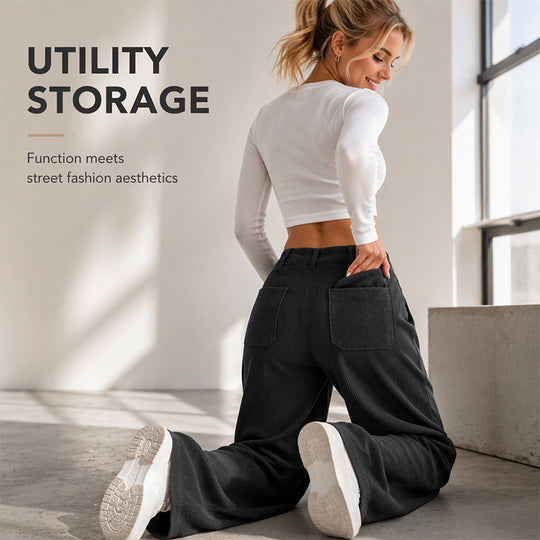 ✨ Easy Everyday Comfort | Women's Relaxed Wide-Leg Pants with Side Pockets