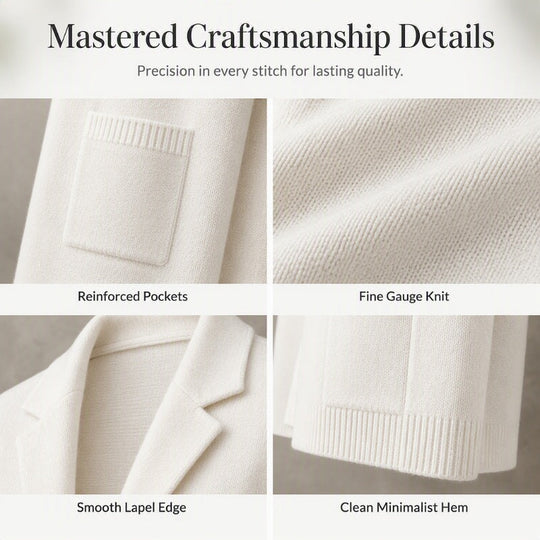 ✨ Blazer Look, Cardigan Comfort | Women's Lapel-Collar Knit Cardigan