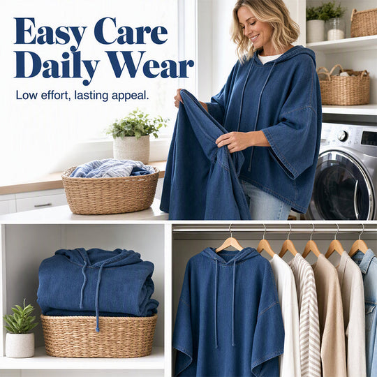 🍂 Women's Casual Loose Denim Hoodie – Relaxed Comfort & Effortless Autumn Style