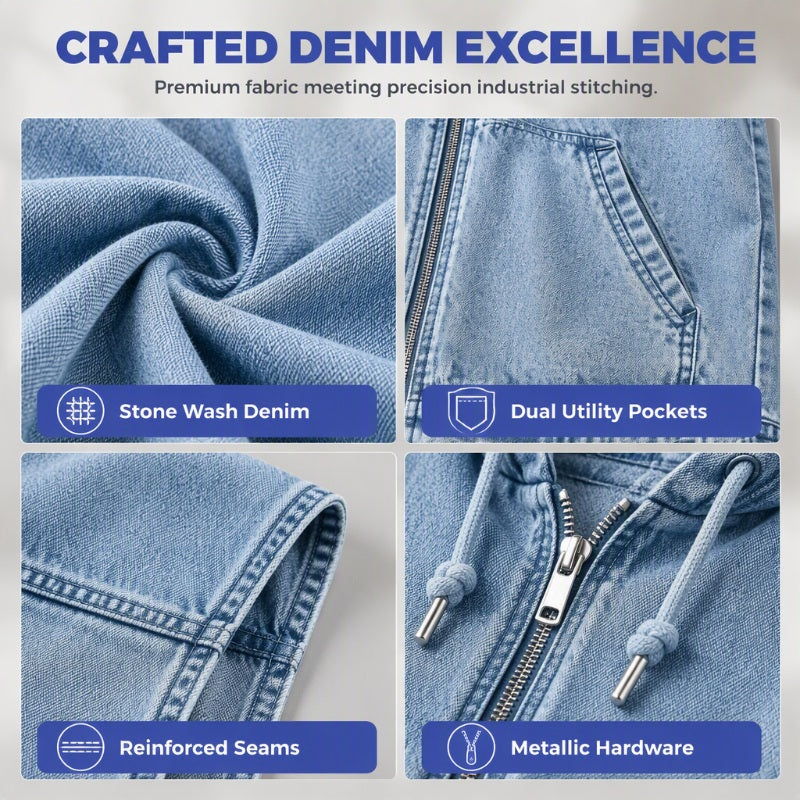 🧥 Seasonal Style | Women's Oversized Hooded Denim Vest Jacket