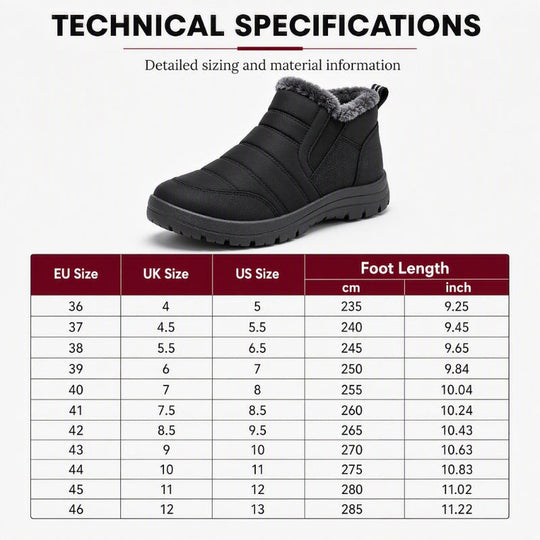 ❄️ Cold-Weather Comfort | Men's Warm Plush-Lined Slip-On Snow Boots