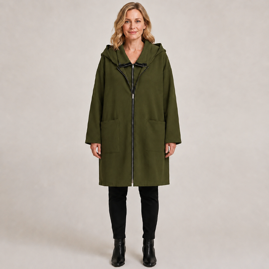 ⌛Limited-Time Offer-Women's Hooded Mid-Length Jacket with 2 Zippers