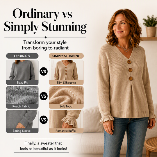 💖2026 Autumn’s Sale 70% OFF✨🍂Women’s V-Neck Knit Jumper – Flattering, Cosy & Effortlessly Chic