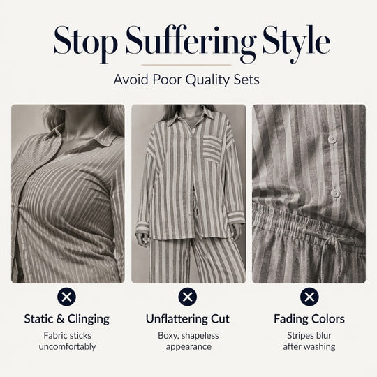 ✨ Effortless Everyday Style | Women's Striped Relaxed-Fit 2-Piece Set