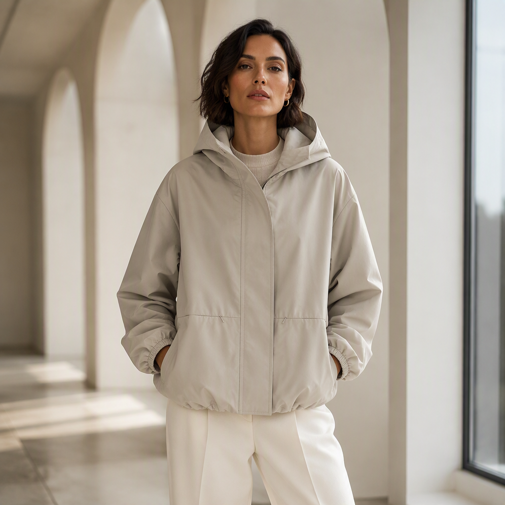 ✨ Lightweight Everyday Style | Women's Bubble-Hem Hooded Windbreaker Jacket