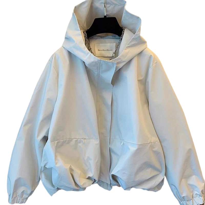 ✨ Lightweight Everyday Style | Women's Bubble-Hem Hooded Windbreaker Jacket