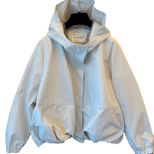 ✨ Lightweight Everyday Style | Women's Bubble-Hem Hooded Windbreaker Jacket