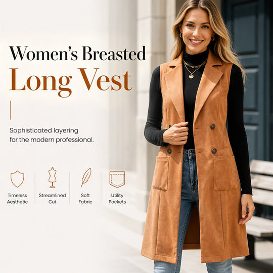 ✨🍁New Fall Collection-Women's Breasted Long Vest with Pockets