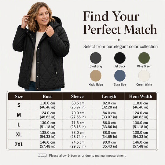 ❄️ Quilted Warmth, Easy Coverage | Women's Diamond-Quilted Hooded Coat