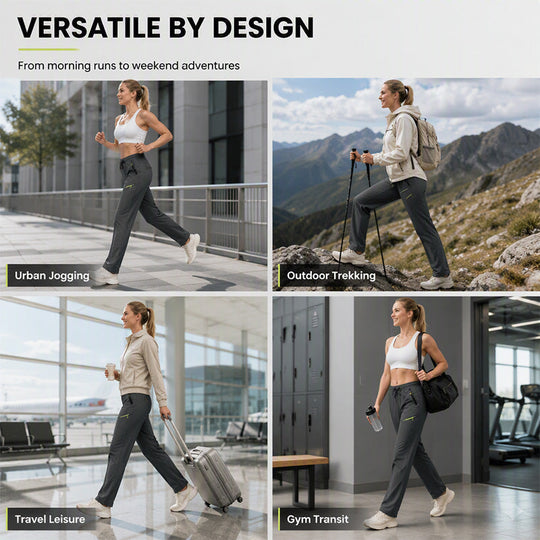 💫 Everyday Function | Women's Contrast-Zip Pocket Athletic Trousers