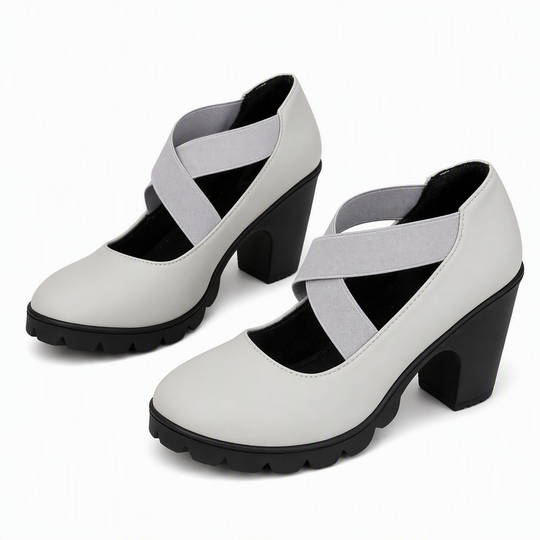 👠 Stable Steps, Retro Charm | Women's Crisscross Platform Mary Jane Heels