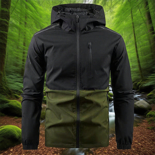 💥 Style Meets Utility | Men's Color-Block Hooded Multi-Pocket Jacket
