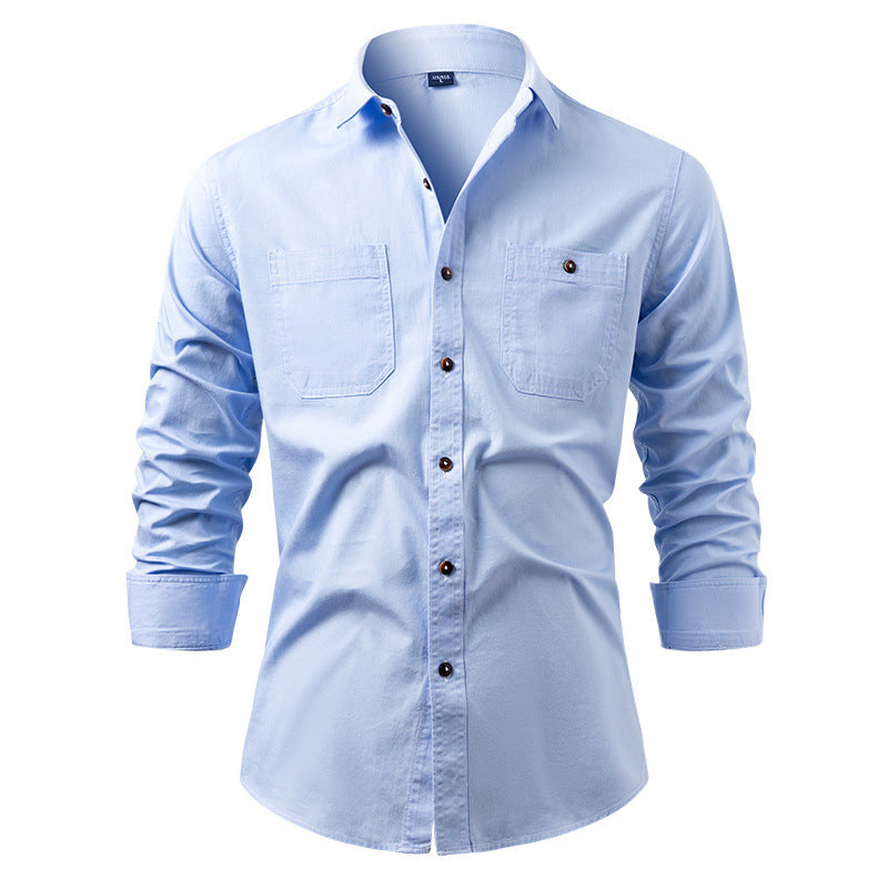 🏷️ Factory-Direct Deal | Men's Lightweight Denim Long-Sleeve Shirt