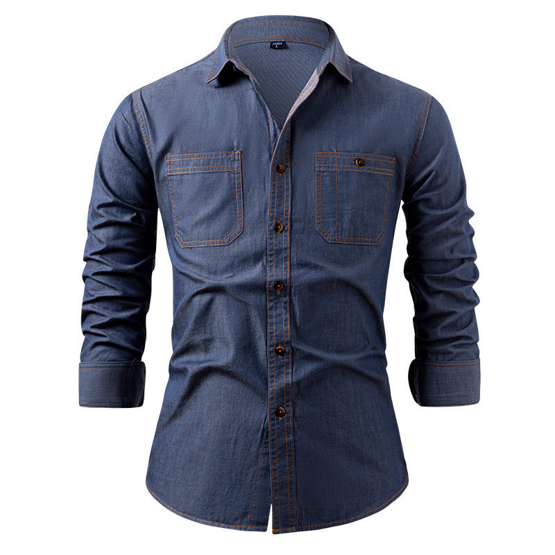 🏷️ Factory-Direct Deal | Men's Lightweight Denim Long-Sleeve Shirt