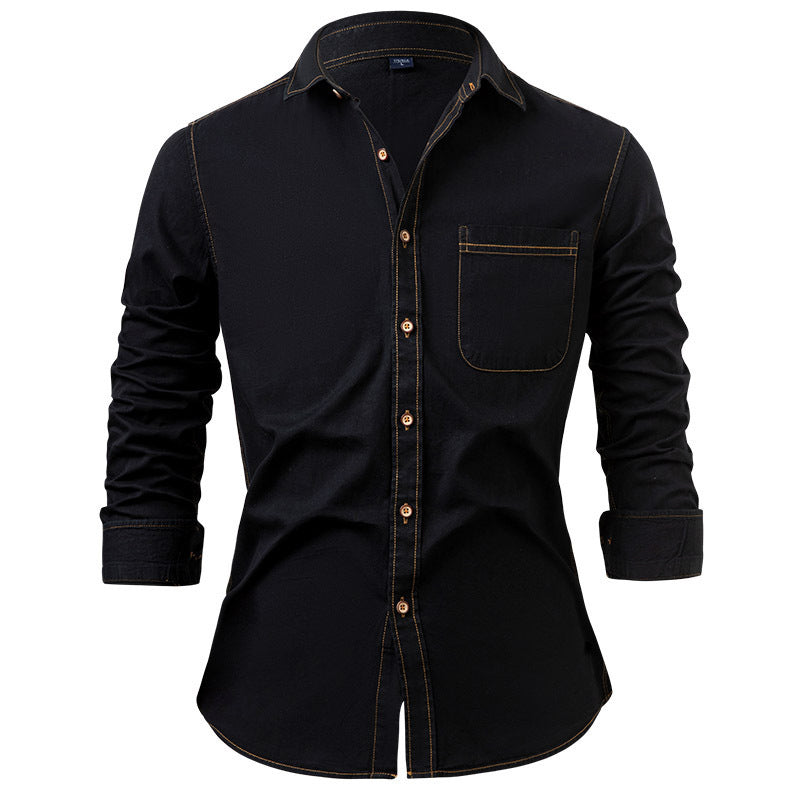 🏷️ Factory-Direct Deal | Men's Lightweight Denim Long-Sleeve Shirt