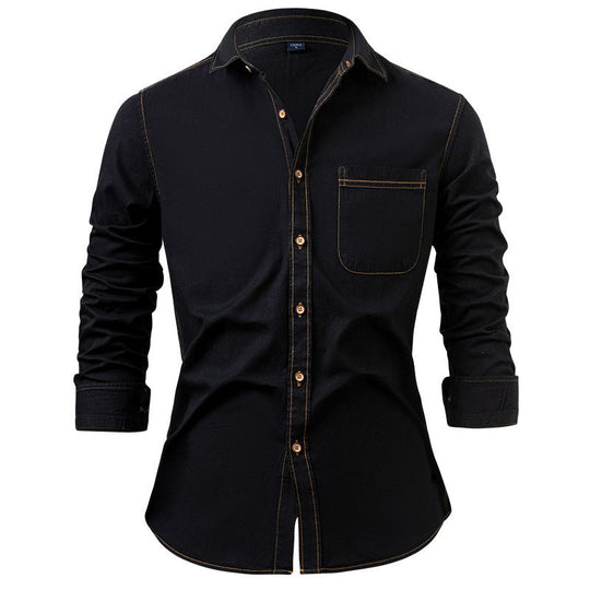 🏷️ Factory-Direct Deal | Men's Lightweight Denim Long-Sleeve Shirt