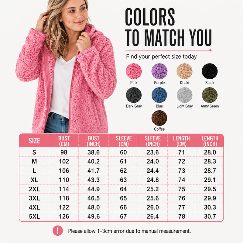 Women's Hooded Zip-Up Fuzzy Jacket