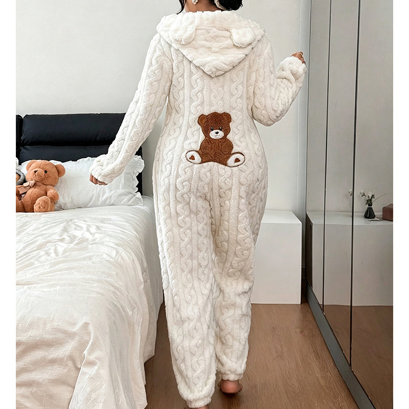 Bestseller🏆🧥 Cozy Hooded Onesie – Cable Knit Warmth
