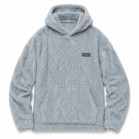 ❄️ Winter-Ready Comfort | Men's Fleece-Lined Jacquard Hooded Pullover