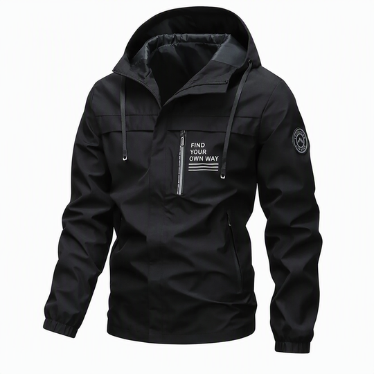 Men's Outdoor Windbreaker with Detachable Hood