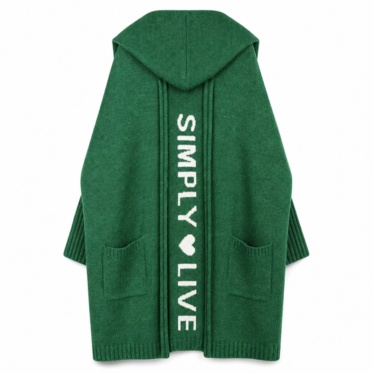 🧶 Cozy Long-Line Fit, Statement Back Detail | Women's Hooded Knit Cardigan ⚡