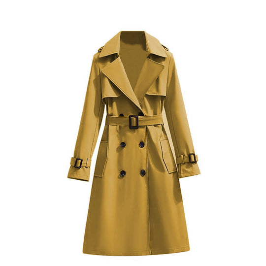 🧥 Smooth Drape, Polished Silhouette | Women's Mid-Length Trench Coat ⚡
