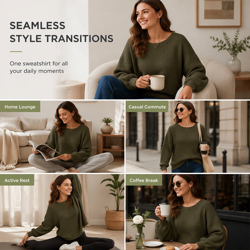 🥳AUTUMN HOT SALE🥳🍂50K+ SOLD!💥50% OFF! 👚Women's Loose Batwing Sleeve Knit Sweater