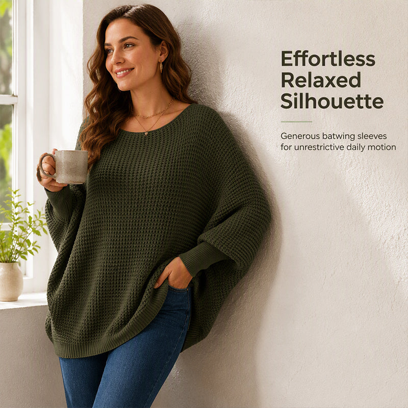 🥳AUTUMN HOT SALE🥳🍂50K+ SOLD!💥50% OFF! 👚Women's Loose Batwing Sleeve Knit Sweater
