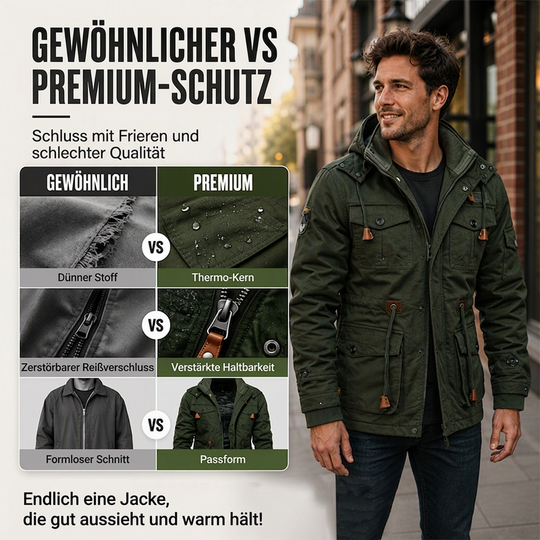 🖤Black Friday Sale:50% OFF🖤✨ Men's Winter Thermal Jacket – Detachable Hood, Soft Lining & Timeless Design – Ideal for Winter, Travel & Cold Days