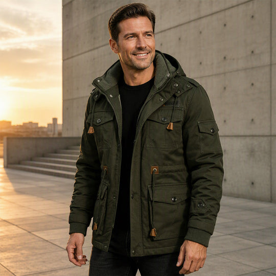🖤Black Friday Sale:50% OFF🖤✨ Men's Winter Thermal Jacket – Detachable Hood, Soft Lining & Timeless Design – Ideal for Winter, Travel & Cold Days