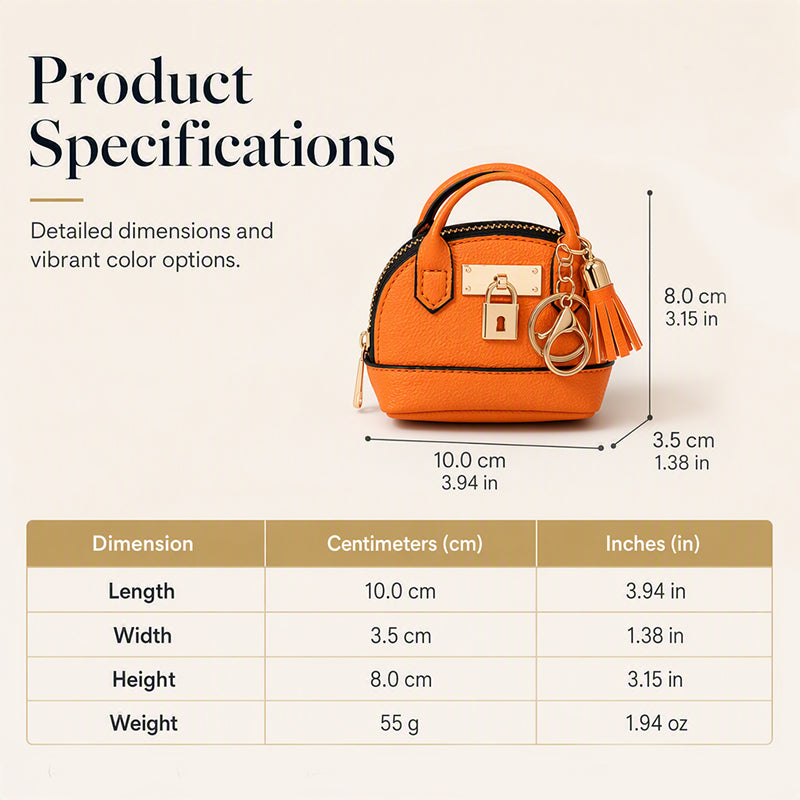 Mini Shell Bag Keychain PU Leather Lipstick Coin Purse