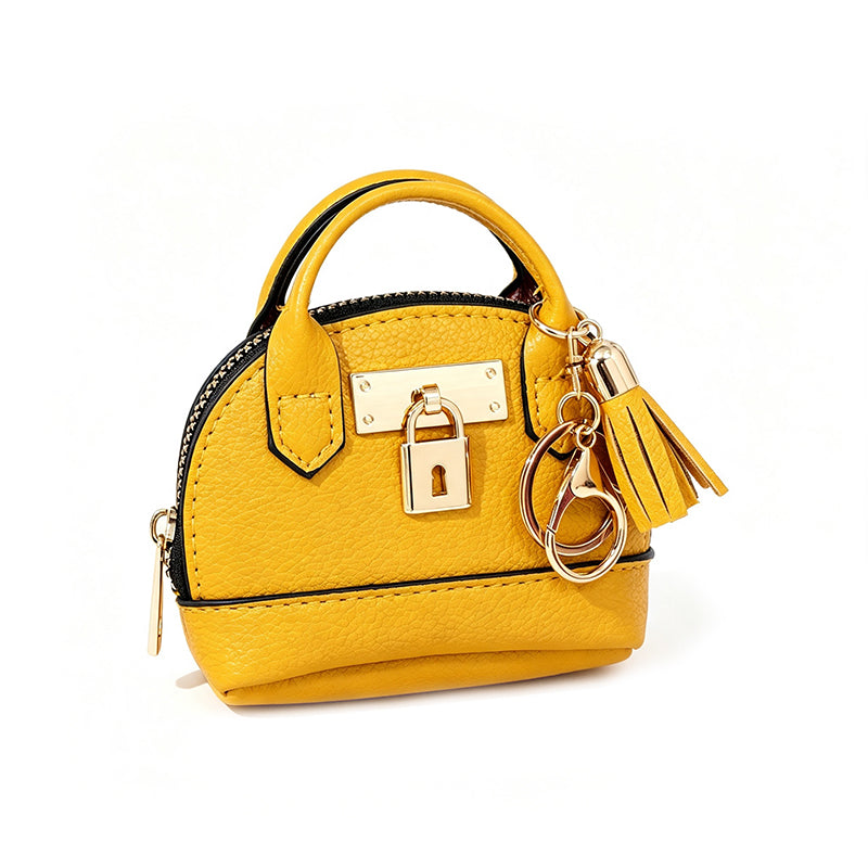 Mini Shell Bag Keychain PU Leather Lipstick Coin Purse