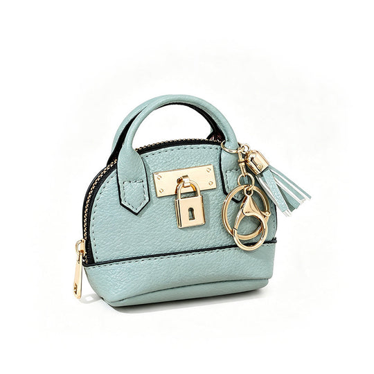 Mini Shell Bag Keychain PU Leather Lipstick Coin Purse