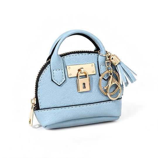 Mini Shell Bag Keychain PU Leather Lipstick Coin Purse