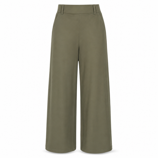 Women's Casual High Waisted Wide Leg Tailored Pants with Flowy Drape