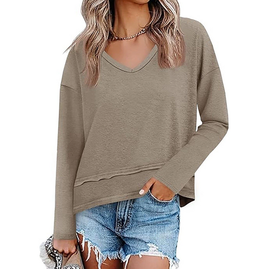 🥳AUTUMN HOT SALE🥳🍂50K+ SOLD!💥50% OFF!Women's V-Neck Loose Long Sleeve Top
