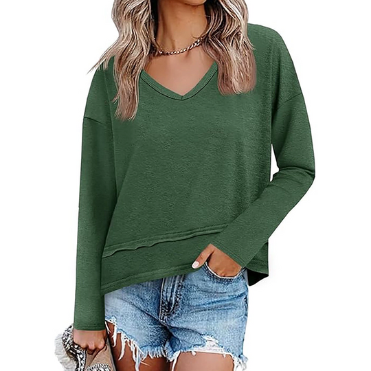 🥳AUTUMN HOT SALE🥳🍂50K+ SOLD!💥50% OFF!Women's V-Neck Loose Long Sleeve Top