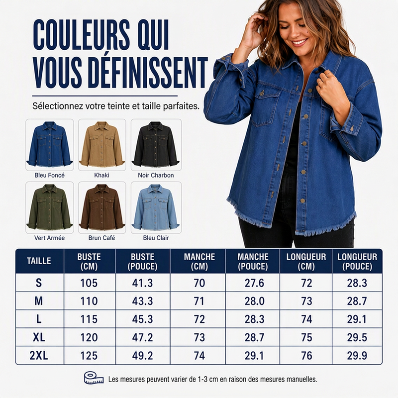 💖Black Friday Mega Deal – 50% off!💖💙 Women's Raw Edge Ripped Denim Jacket – Street Fashion, Multiple Pockets & Easy to Pair ✨