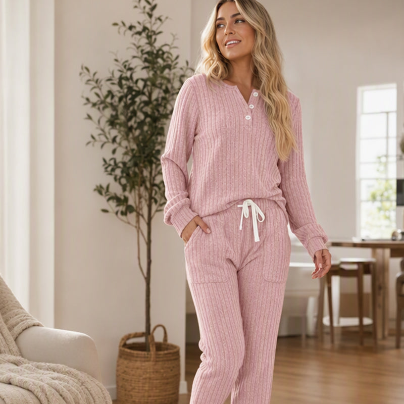 ☀️Hot Sale-50% OFF🍂Women's Cozy Top & Drawstring Joggers 2-Piece Set